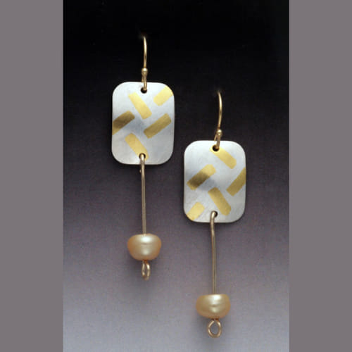 MB-E327 Earrings Rectangle Dangle Pick-Up Sticks $140 at Hunter Wolff Gallery